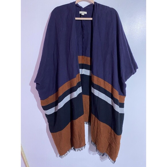 LOFT Sweaters - Loft Kimono OS Blue Brown Boho Bohemian Cabincore Coastal Cozycore Lightweight